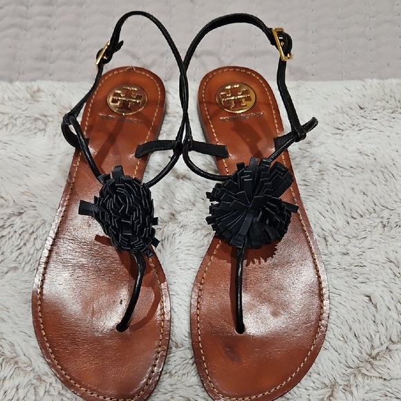 Tory Burch Shoes - Tory Burch Black and Brown Leather Sandals